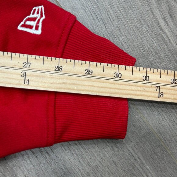 New Era New York Yankees Red Crewneck Long Sleeve MLB 3D Logo Sweatshirt Size M - Picture 5 of 10